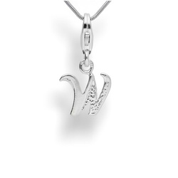 Srebrna zawieszka - charms - ALFABET - W - pr. 925