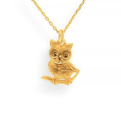 Srebrny naszyjnk SOWA - SREBRO p. 925 złocony