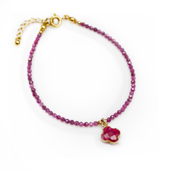 Bransoletka naturelny RUBIN AMULET - srebro p 925