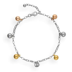 Srebrna bransoletka KULKI - SREBRO p 925 POZŁOCONE