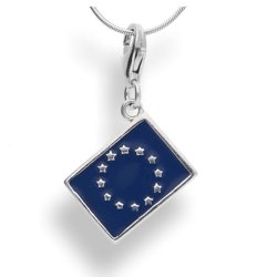 Srebrna zawieszka - charms - FLAGA UE srebro p 925