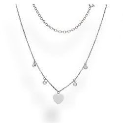 Srebrny naszyjnik z kryształkami - SERCE pr. 925